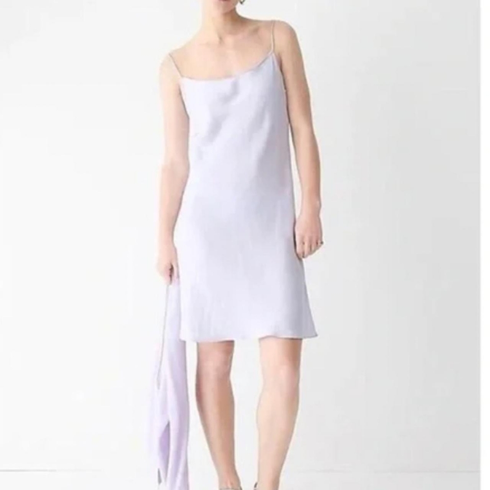 J.CREW RE-IMAGINED Cupro Blend Slip Mini Dress in Periwinkle